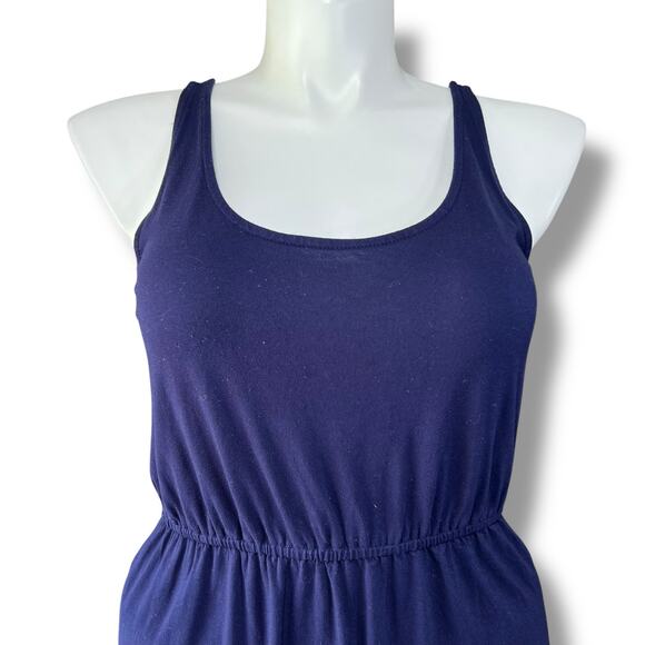 Old Navy Womens Blouson Dress Sleeveless Scoop Neck Knee Length Navy Blue Large - Picture 2 of 11